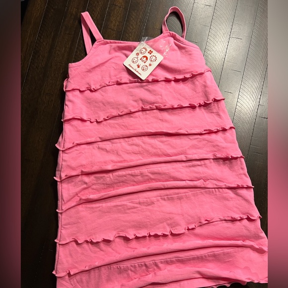 Hanna Andersson 120 -girls 7- Pink Ruffle Dress sleeveless - Picture 2 of 3